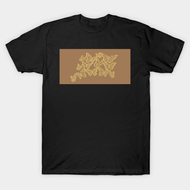 Gold Butterflies 4 T-Shirt by AmazingCorn